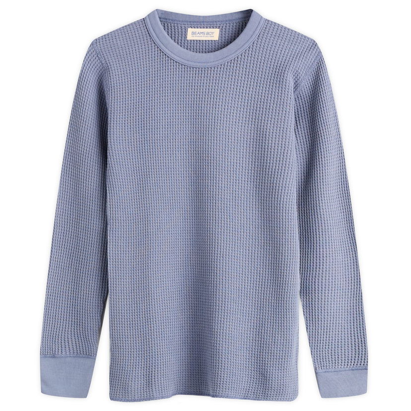 Tričko BEAMS Beams Boy Thermal Crew Long Sleeve T-Shirt Modrá | 1314-0091-654-75