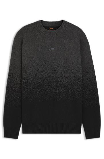 Sveter BOSS Wool-blend sweater with gradient pattern Šedá | 50548701