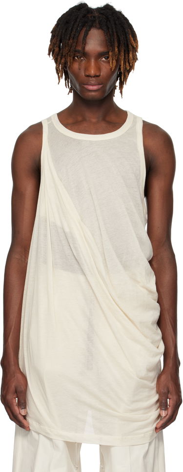 Tielko Rick Owens Rick Owens Hollywood Anthem Draped Tank Top Biela | RU01E5152 UC, 0