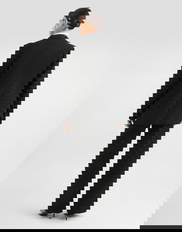 Nohavice Dolce & Gabbana High-Waisted Pleated Cuffed Wide-Leg Wool Gabardine Trousers Čierna | FTBM0TFU2OWN0000, 2