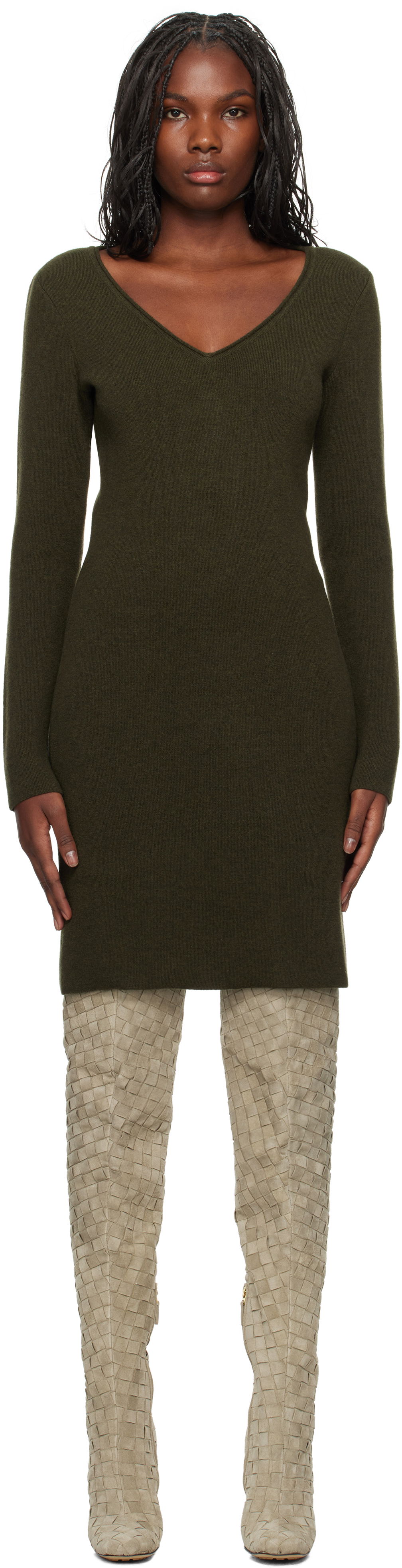Šaty FERRAGAMO Knitted Mini Dress Zelené | 777839, 0