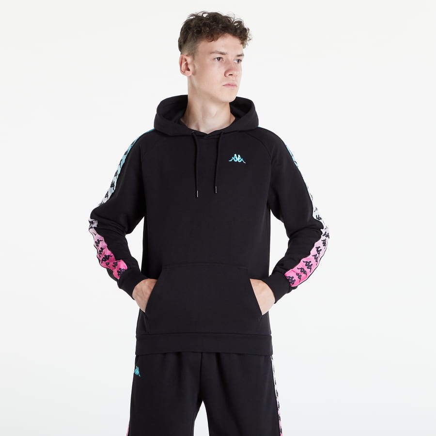 Mikina Kappa Banda Hurry Degrade Hoodie Čierna | 32157YW BLACK, 0