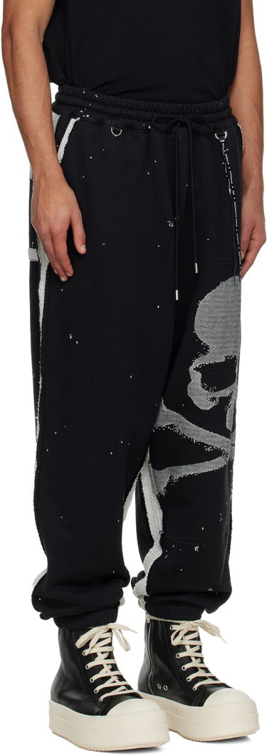 Tepláky Mastermind WORLD SCENE XV Daydream Skull & Crossbones Cut-Off Sweatpants Čierna | MW25S15-PA040-001, 1