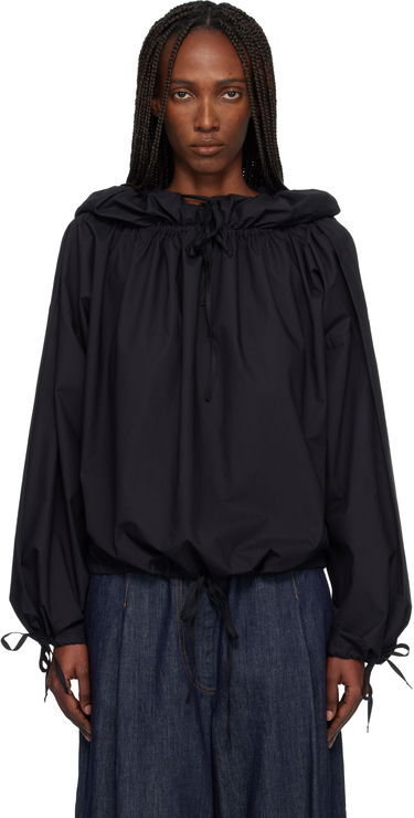 Mikina Baserange Point Drawstring Hooded Blouse Čierna | TSPO-PO-EXWI25, 0