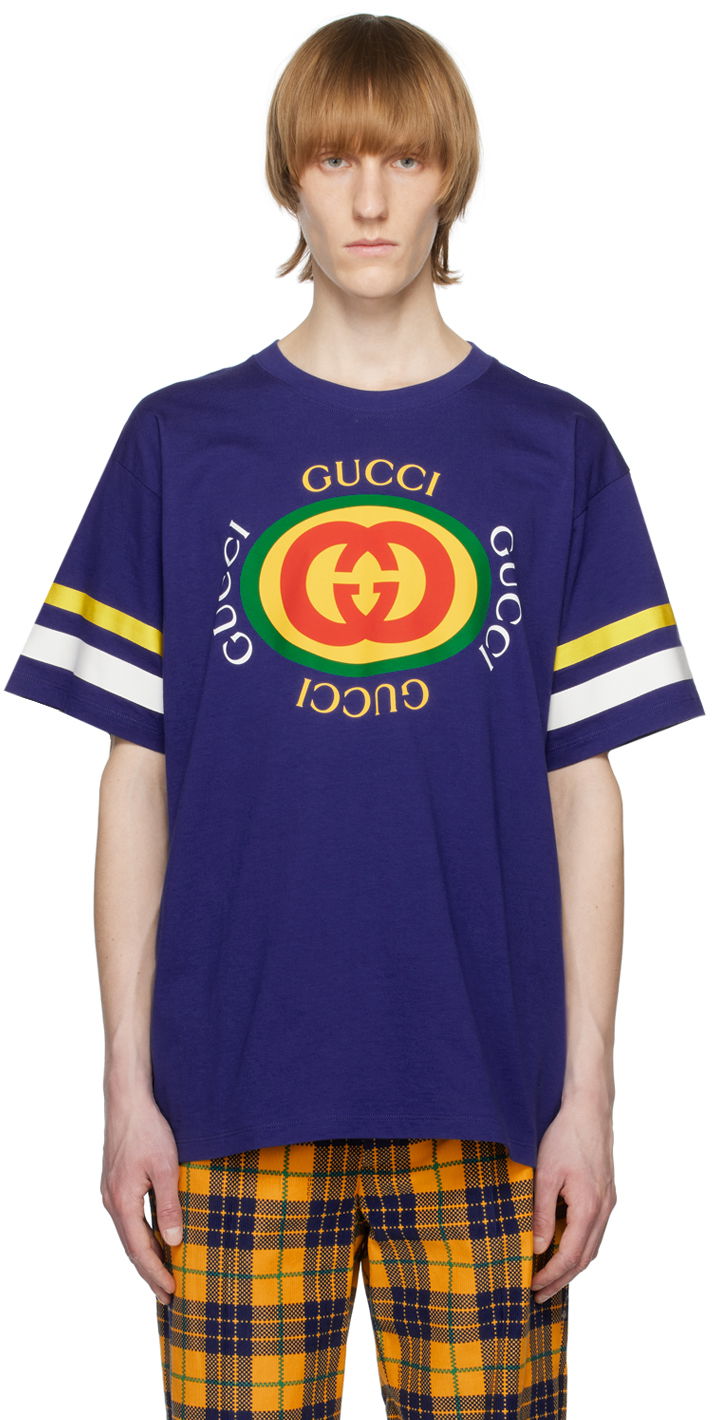 Tričko Gucci Printed Navy | 616036 XJFFU, 0