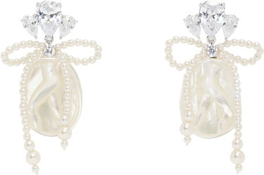 Náušnice SHUSHU/TONG SHUSHU/TONG YVMIN Edition Pearl Bow Shell Earrings Biela | 24709WHT00DLR, 0