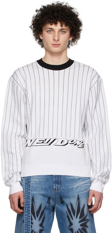 Sveter We11done We11done Pinstripe Rayon Sweater Biela | WD-KT1-22-619-U-WH, 0