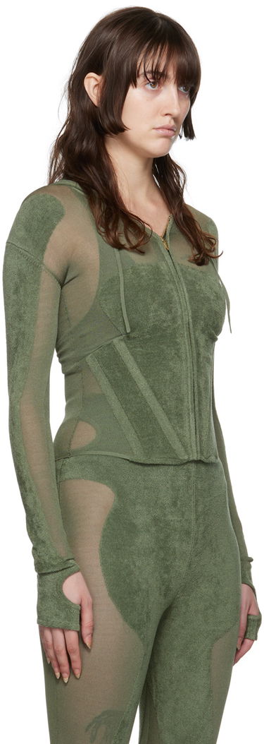 Mikina Dion Lee Paneled Zip-Up Hoodie Zelené | C7075P22, 1