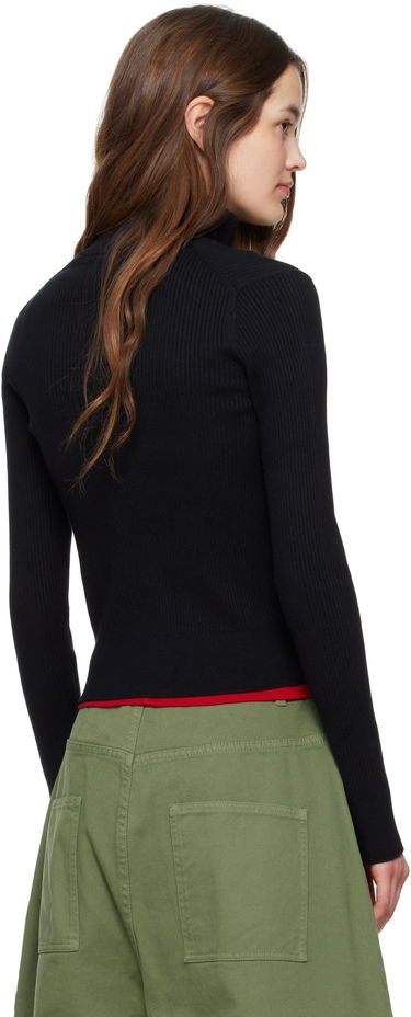 Sveter JW Anderson JW Anderson Fitted Zip-Up Sweater Čierna | KW1353-YN0398, 2