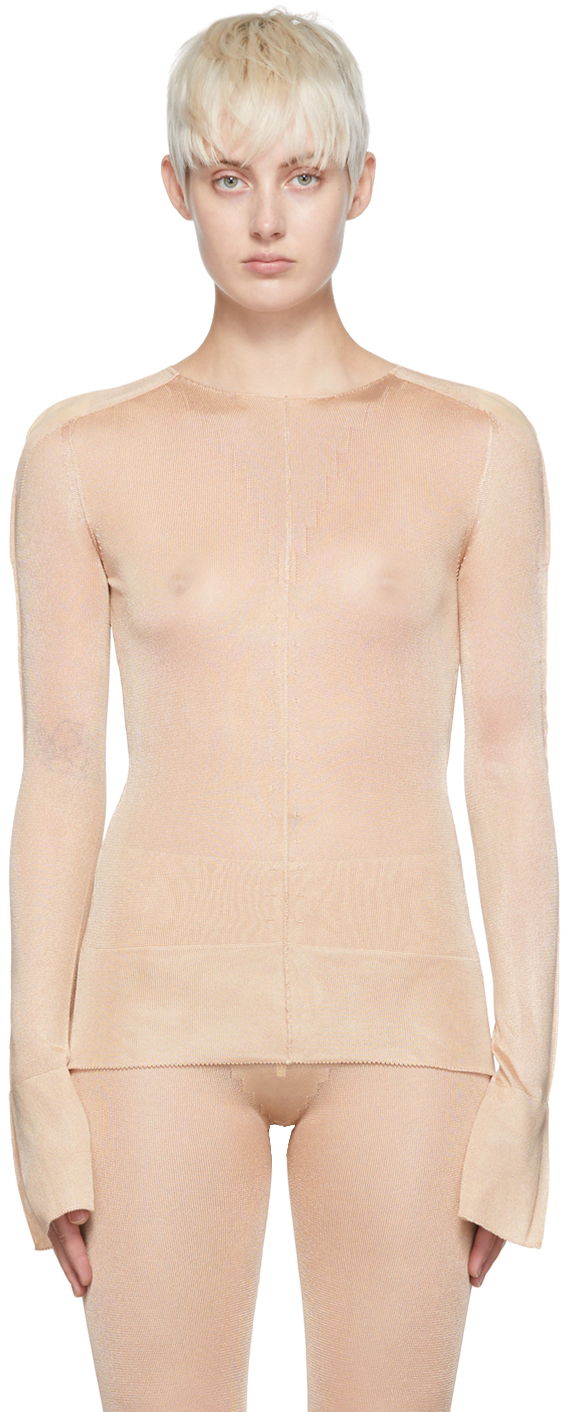 Sveter Jean Paul Gaultier Jean Paul Gaultier Viscose Fitted Sweater Béžová | 22/05-F-TO015