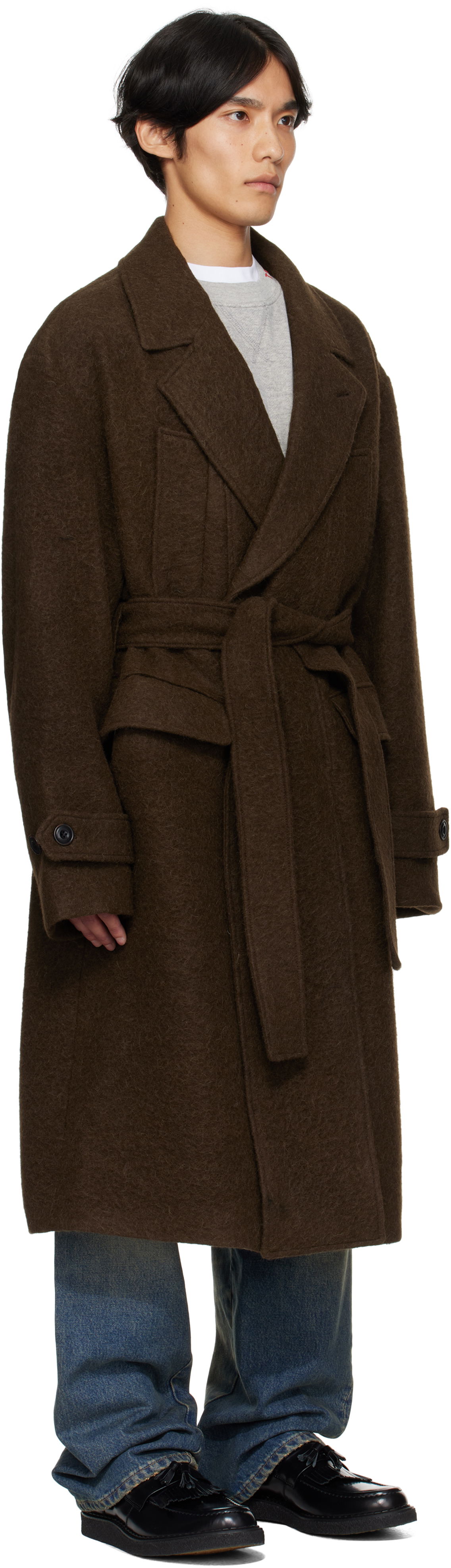 Kabáty Andersson Bell Andersson Bell Mattia Shaggy Wool Robe Coat Hnedá | awa714m, 1