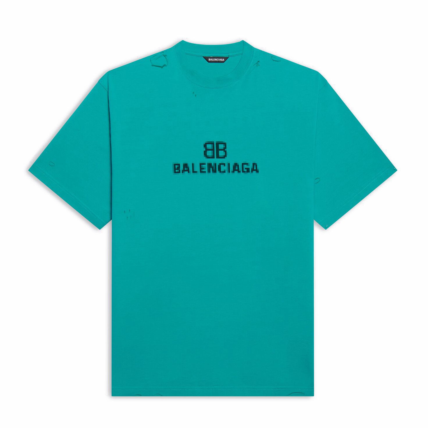 Tričko Balenciaga BB Pixel Boxy T-Shirt Tyrkysová | 651795TKVF53660, 0