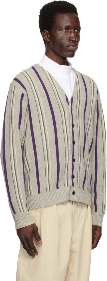 Sveter BEAMS Beams Plus Striped Cardigan Šedá | 38150204156, 1