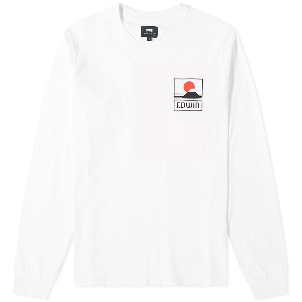 Tričko EDWIN Long Sleeve Sunset On Mt. Fuji Tee Biela | I025875-0267, 0