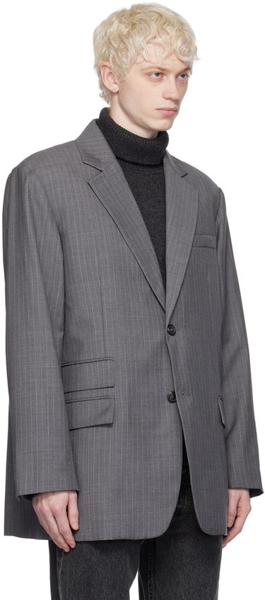 Bunda Helmut Lang Oversized Pinstripe Blazer Šedá | N09HM104, 1