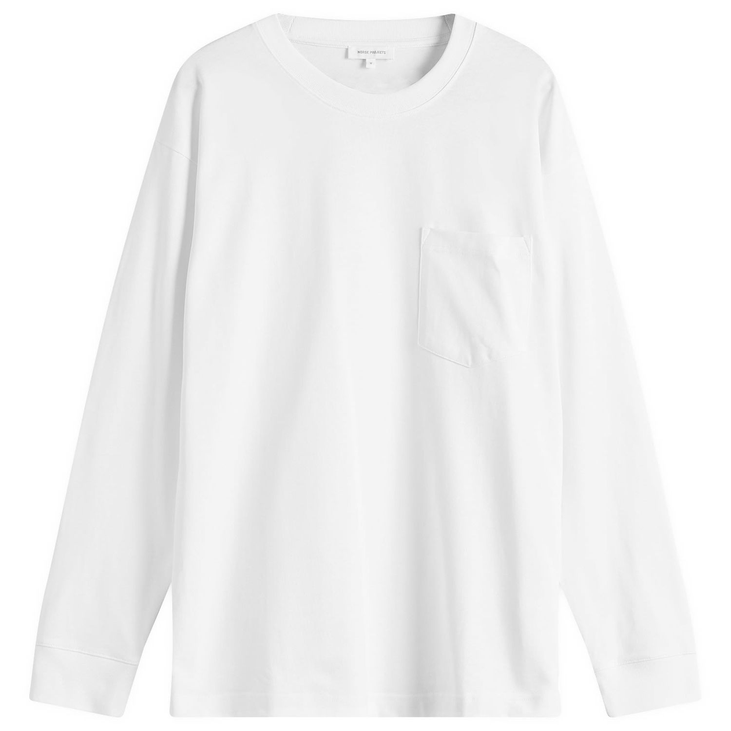 Tričko NORSE PROJECTS Norse Projects Standard Heavy Loose Long Sleeve T-Shirt Biela | N10-0213-0001, 1