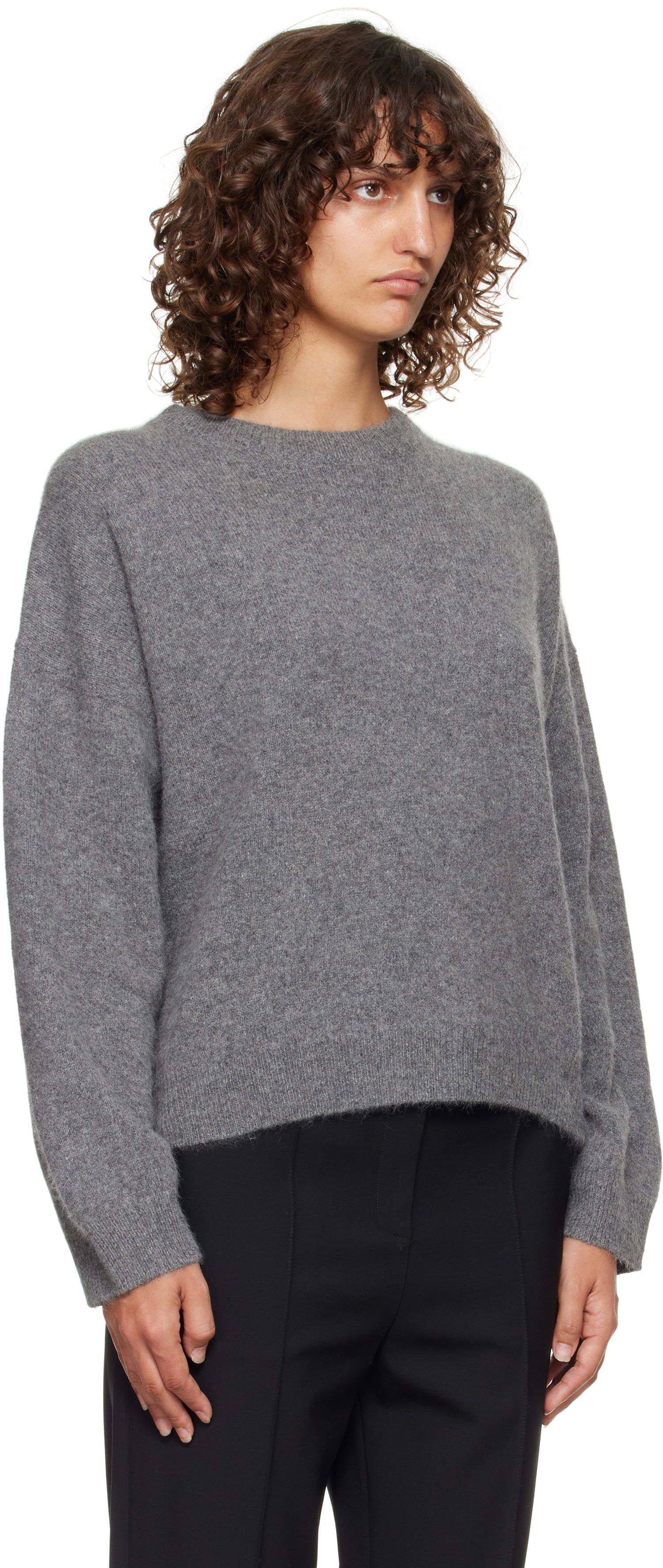 Sveter Loulou de Saison Loulou de Saison Tristan Yak Blend Sweater Šedá | TRISTAN, 1