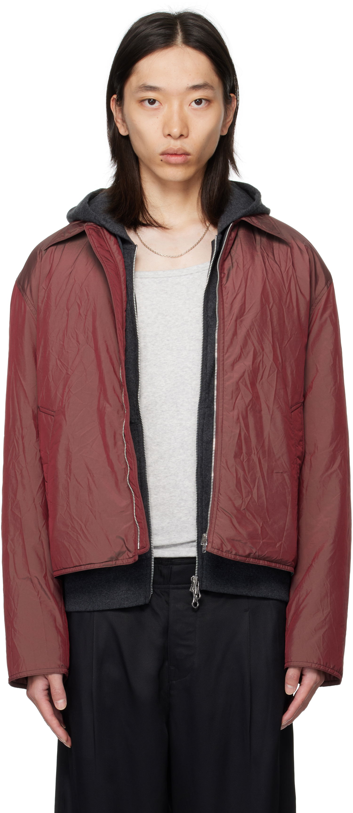 Bunda OUR LEGACY Our Legacy Slight Hooded Jacket Vínová | M4251SS, 0