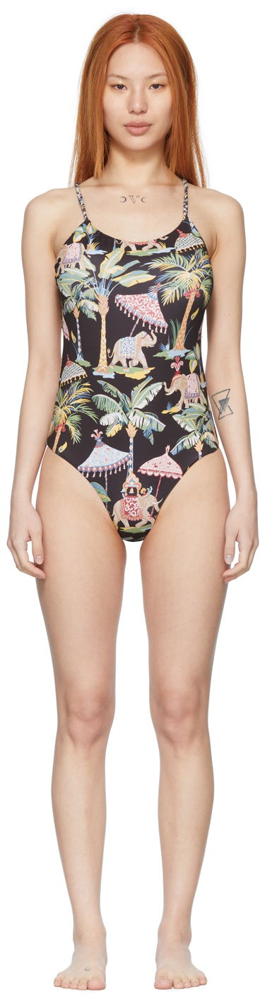 Plavky Valentino Printed One-Piece Swimsuit Čierna | XR0UH00A6GQ, 0