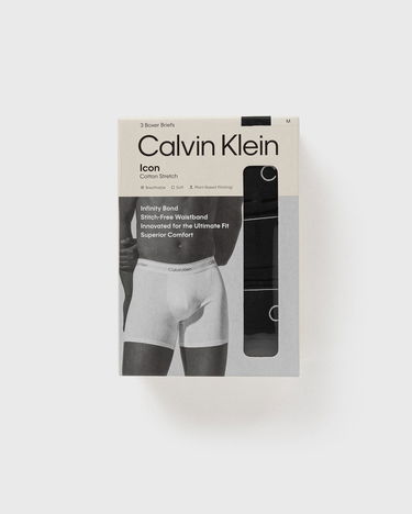 Boxerky CALVIN KLEIN Boxer Brief Icon Cotton Stretch 3-Pack Čierna | LV00NB4394TM6, 2