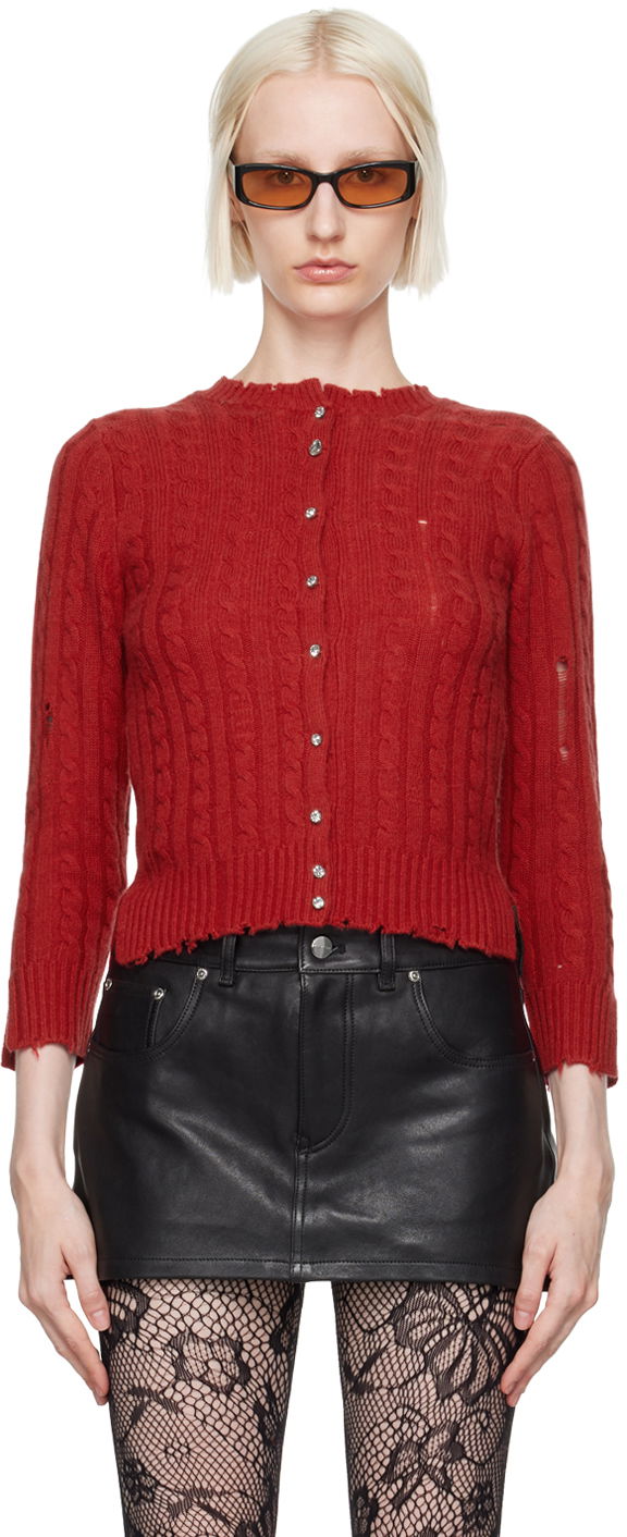 Sveter Marc Jacobs Marc Jacobs Shrunken Cashmere Cable Cardigan Červená | 2F4RTP018K18, 0
