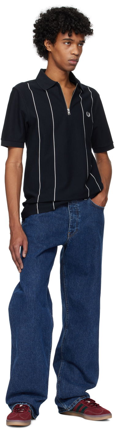 Polo tričko Fred Perry Fred Perry Pinstripe Zip Neck Polo Navy | M9871, 3