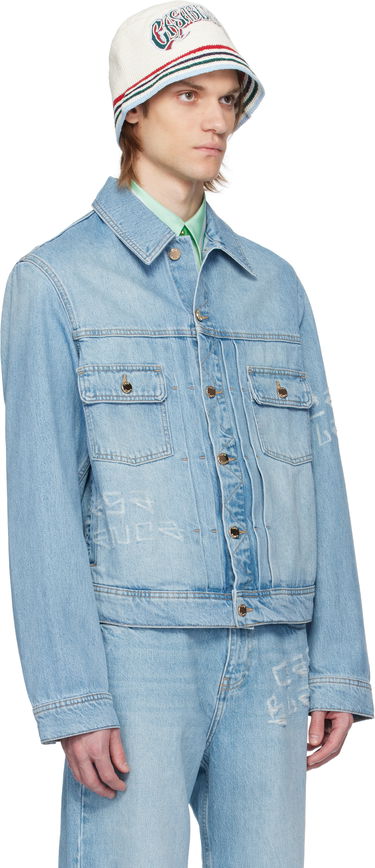 Bunda Casablanca Casablanca Graffiti Distressed Denim Jacket Modrá | MS25-JK-343-01, 1