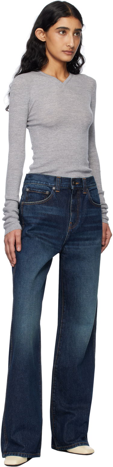 Sveter Khaite KHAITE Tania Ribbed Knit Top Šedá | 9699511, 4