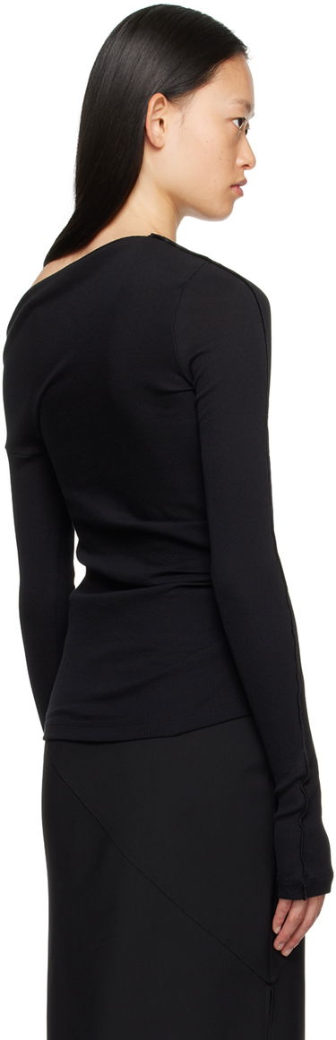 Tričko Helmut Lang Helmut Lang Asymmetric Long Sleeve T-Shirt Čierna | N06HW502, 2