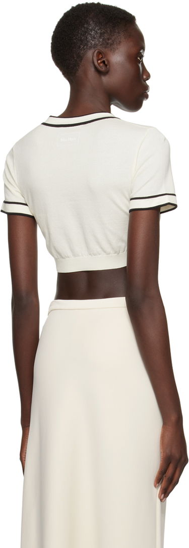 Crop Top Max Mara Max Mara Uscio Cropped T-Shirt Biela | 2411361042600, 2