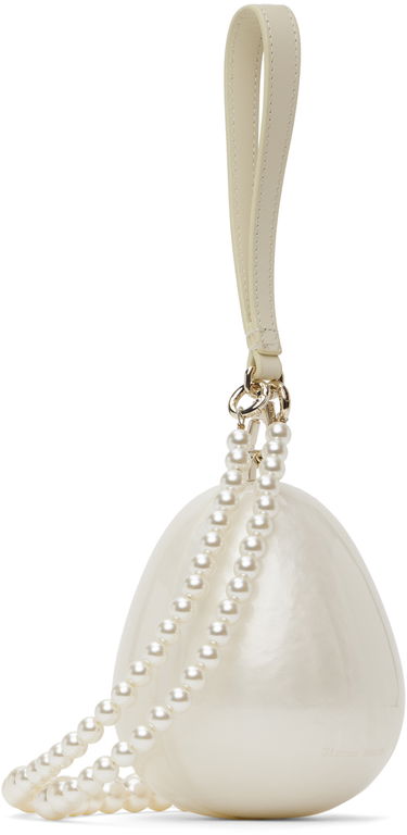 Kabelka Simone Rocha Simone Rocha Micro Pearl Egg Shaped Bag Biela | BAG110B 0773, 4
