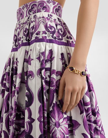 Náramok Dolce & Gabbana Dolce & Gabbana Gold Metal Logo Bracelet with Purple Crystals Fialová | WBR6M6W1111ZOO00, 1