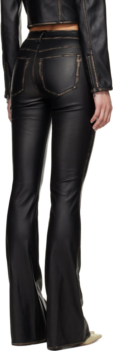 Džínsy Diesel Diesel P-Stellar-Q1 Faux-Leather Flare Trousers Čierna | A16701 0IKAR, 2