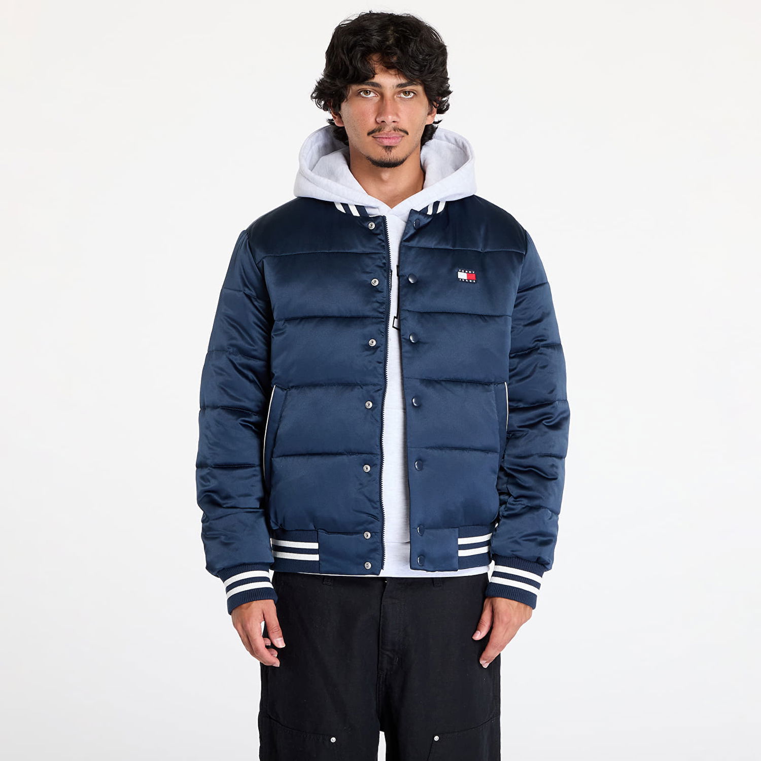 Prešívaná bunda Tommy Hilfiger Satin Puffer Jacket Blue Navy | DM0DM20468 C1G, 0