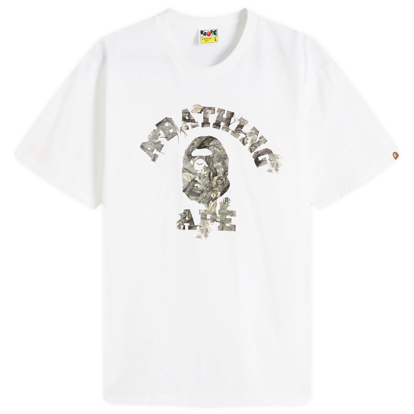Tričko BAPE Tree Edge Camo College T-Shirt Biela | 001TEL801030M-WBR