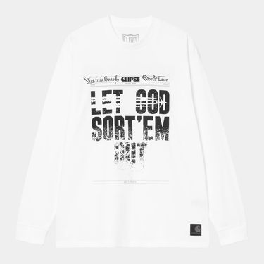 Tričko Carhartt WIP Clipse Virginia Beach World Tour Let God Sort'em Out Long Sleeve T-Shirt Biela | I035163_4, 0