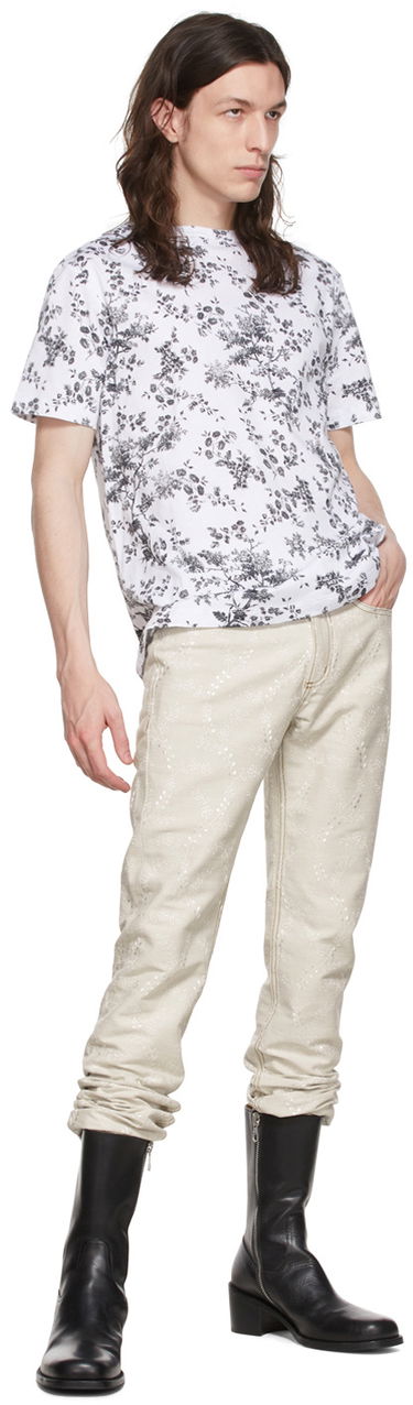 Tričko Erdem Erdem Floral-Print Cotton T-Shirt Biela | MS22_502MELTS, 3