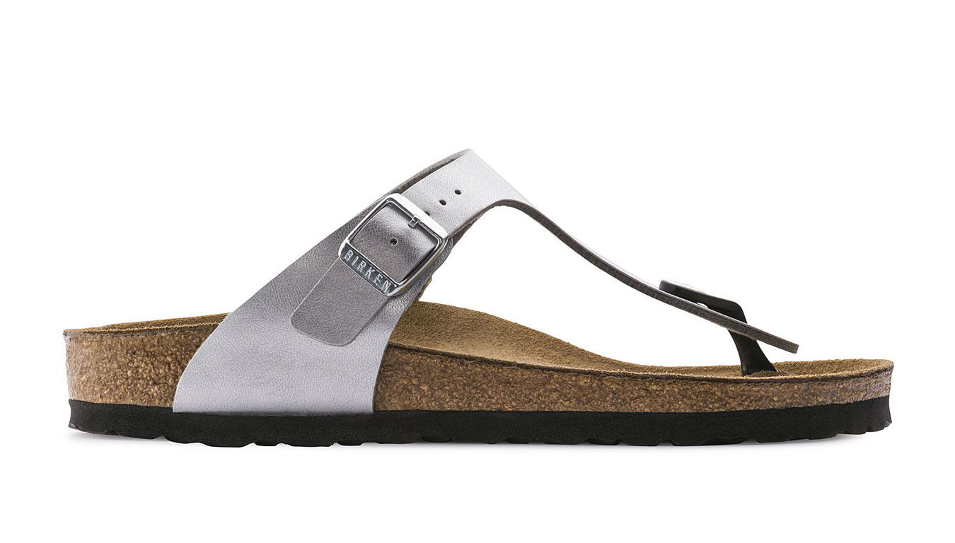 Birkenstock Gizeh Birko-Flor Silver Narrow Fit