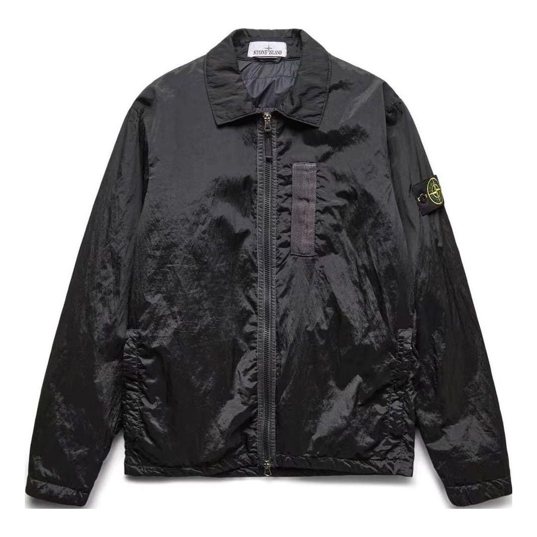Vetrovka Stone Island Compass Patch Zipped Jacket Čierna | 7715Q0519-V0029, 0