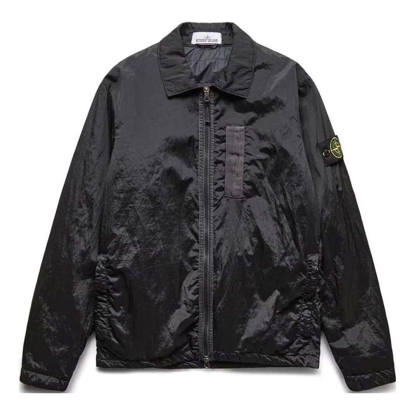 Vetrovka Stone Island Compass Patch Zipped Jacket Čierna | 7715Q0519-V0029