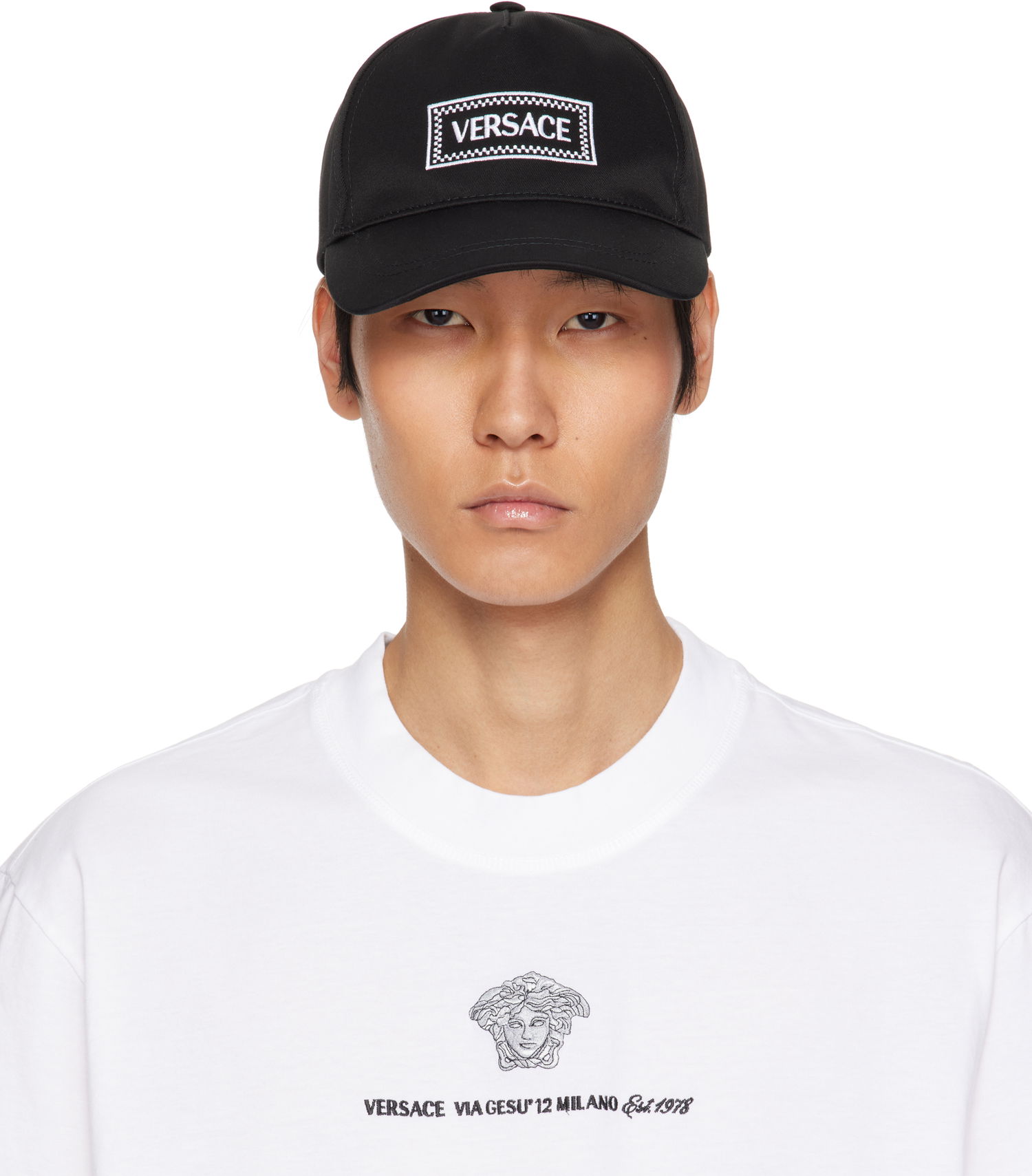 Šiltovka Versace Versace Embroidered Drill Cap Čierna | 1010746_1A11316, 0