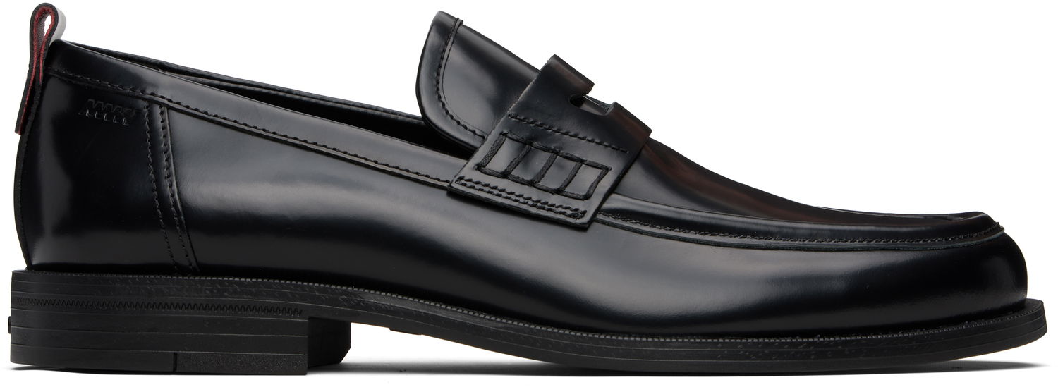 Tenisky a topánky BOSS HUGO Leather Loafers with Rubber Sole Čierna | 50548591, 0