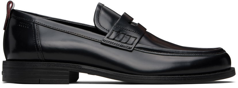 Tenisky a topánky BOSS HUGO Leather Loafers with Rubber Sole Čierna | 50548591