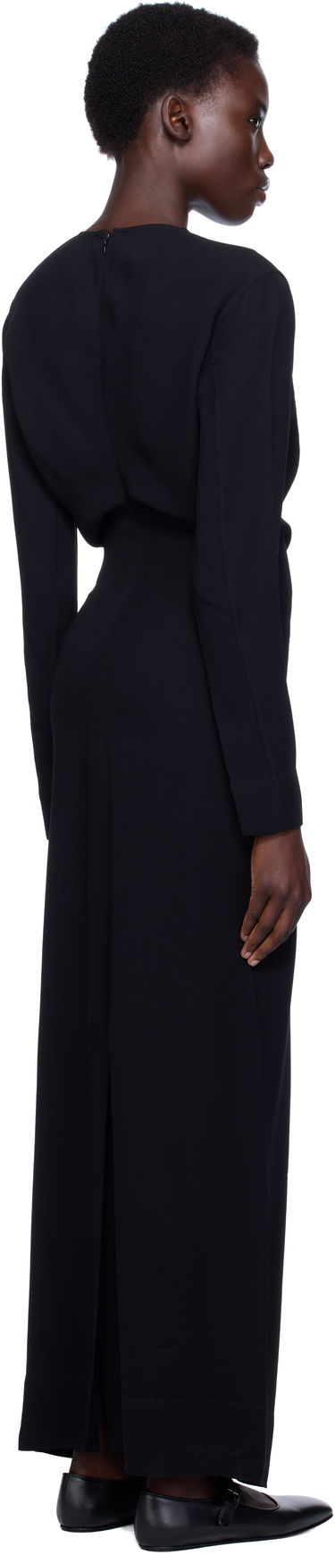 Šaty TOTEME TOTEME Long-Sleeve Slouch Waist Maxi Dress Čierna | 252-WRD4592-FB0414, 2