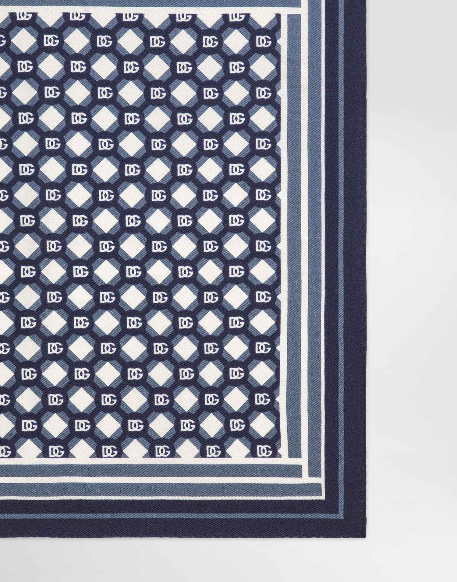 Šál Dolce & Gabbana Dolce & Gabbana Silk Pocket Square with Micro-Design and Logo Print Modrá | GR412EG0WUWHH8PB, 1