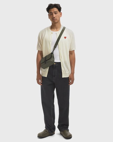 Sveter Comme des Garçons Comme des Garcons PLAY Short Sleeve Cardigan with Red Heart Emblem Béžová | AX-N095-051-6, 2