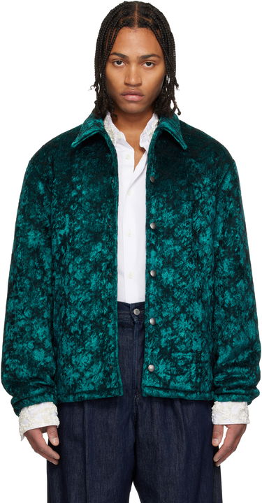 Bunda Dries Van Noten Dries Van Noten Crushed Velvet Jacket Zelené | 252-020575-2133, 0