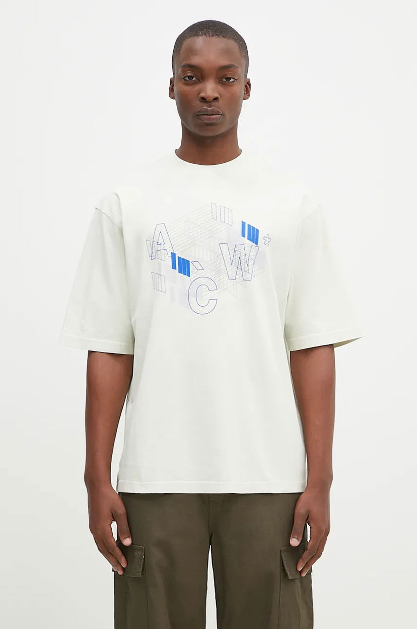 Tričko A-COLD-WALL* A-COLD-WALL* Schematic Cotton T-shirt with graphic print Béžová | ACWMTS198