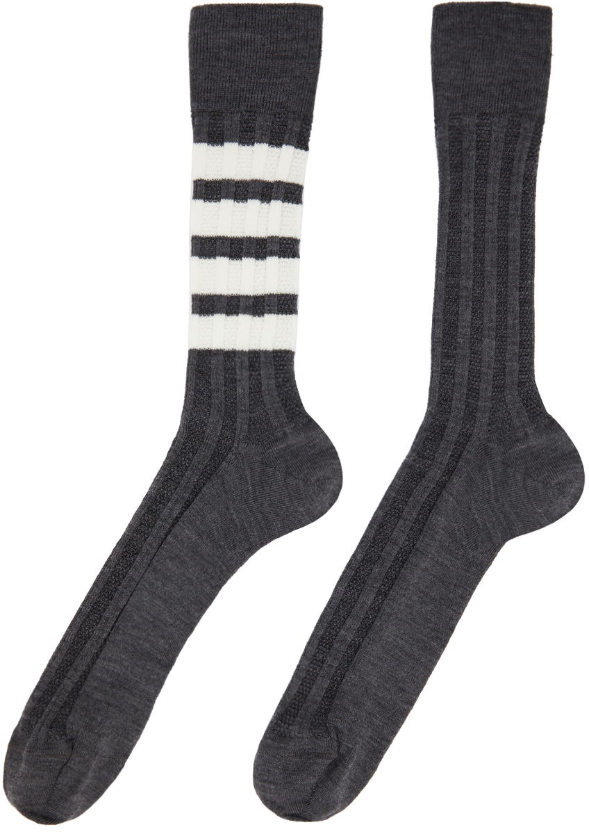 Thom Browne 4-Bar Merino Wool Socks