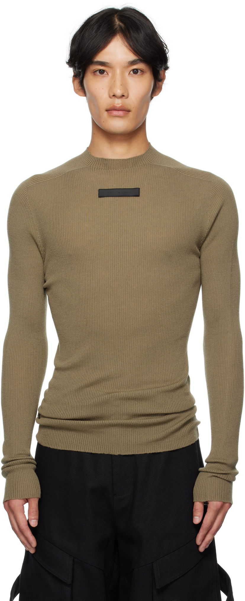 Sveter HELIOT EMIL HELIOT EMIL Isotropy Knit Long Sleeve Sweater Zelené | PREAW25_M_07_077_DST19